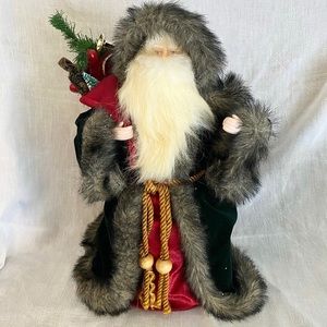 Vintage Santa Fur Trim Cloak Christmas Tree Topper Figurine